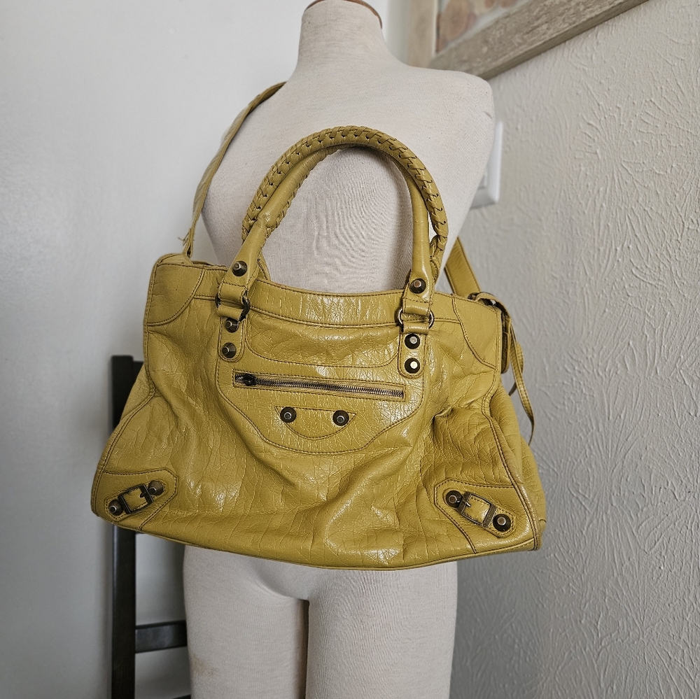 Motorcycle Faux Leather Yellow Medium Bag FUC